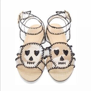 Charlotte Olympia Lupita PVC Skull Sandal Flat Strap